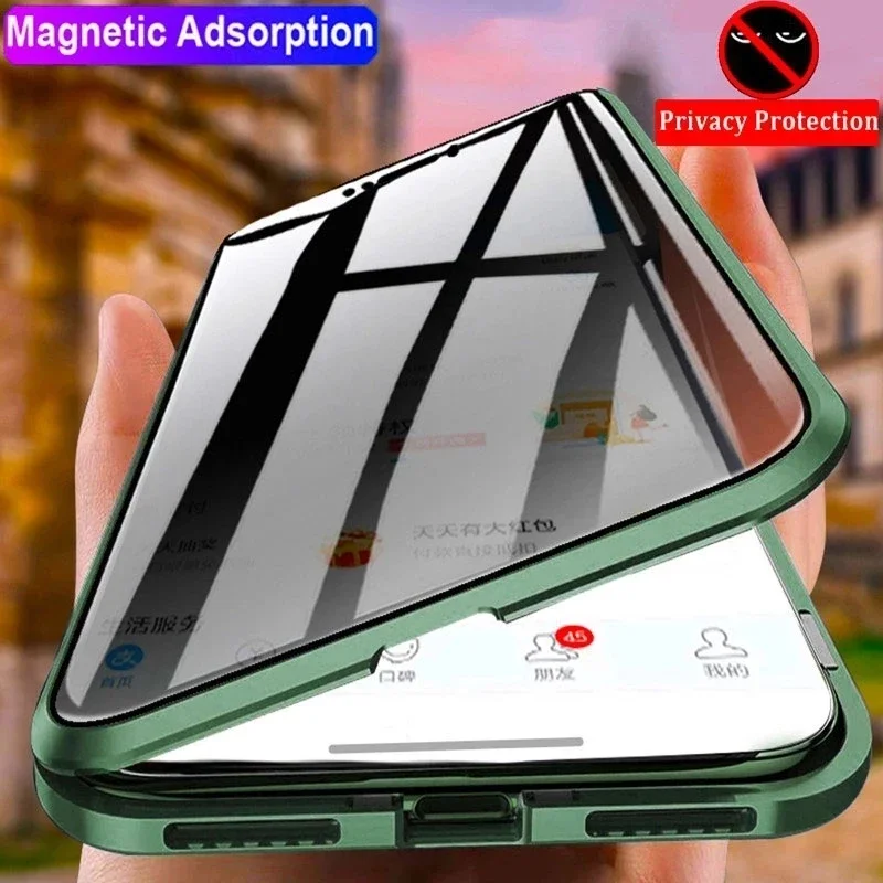Anti Spy Privacy Glass Case - Realme GT 6T, 7 Pro용 풀
