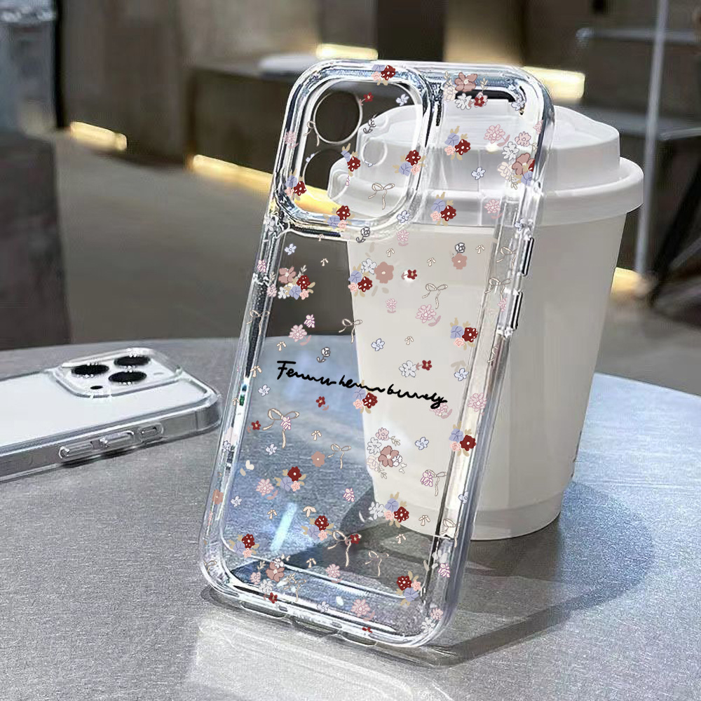 Clear Shockproof Bumper Case - 미니 플라워 폰 케이스 아이폰 17