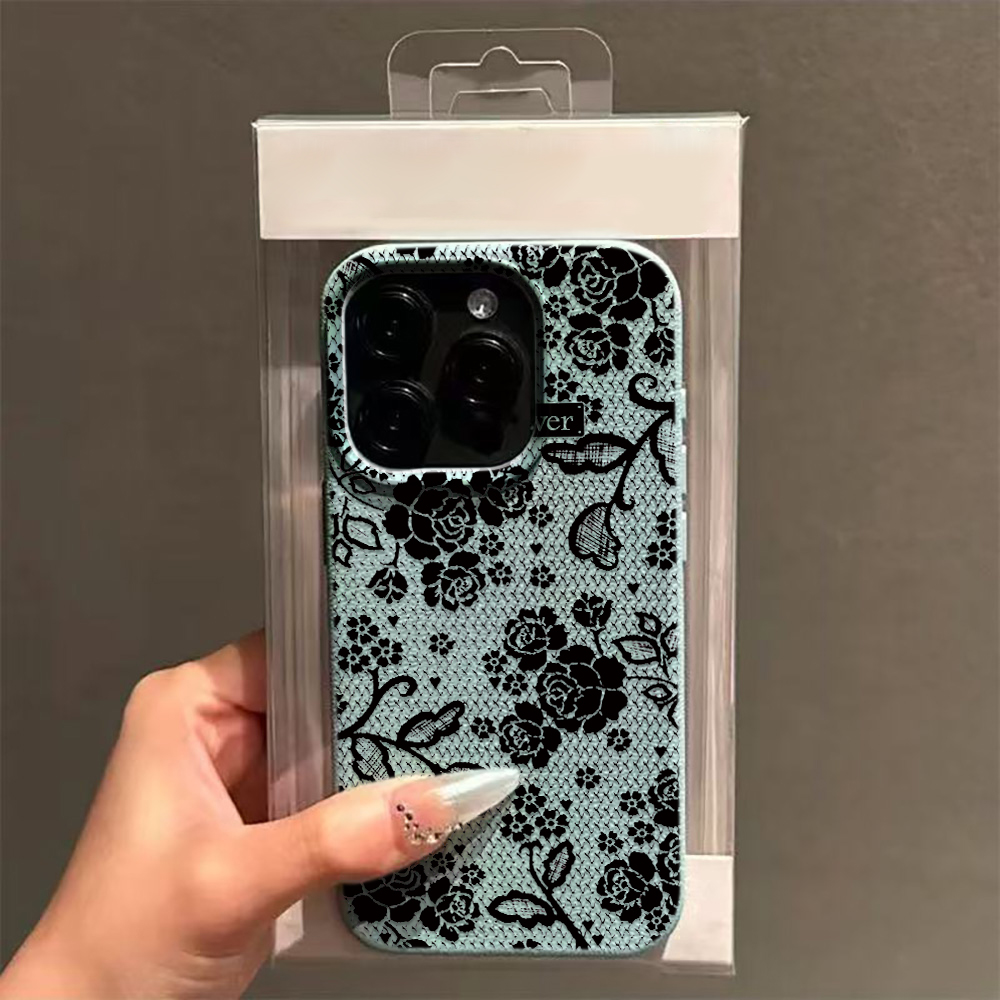 우아한 블랙 레이스 장미꽃 빈티지 패턴 디자인 프린트  - Vintage Floral Pattern Soft Case 리뷰 및 가격