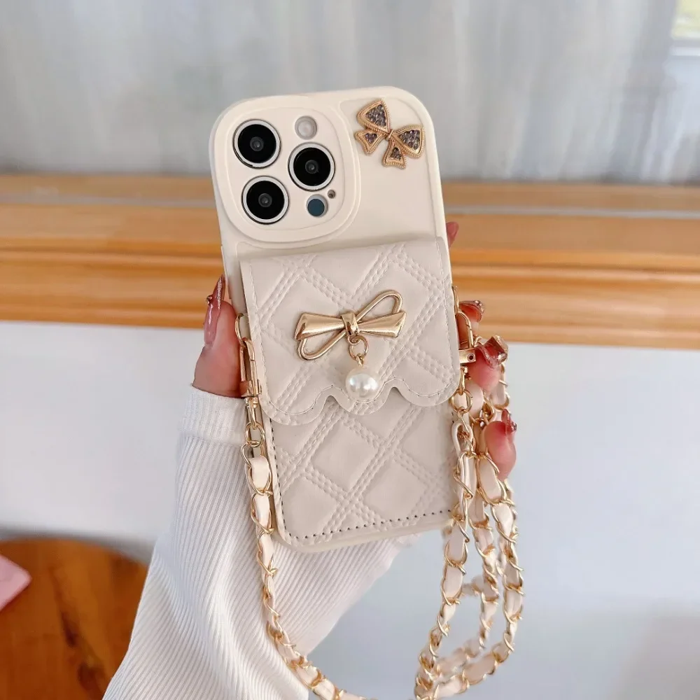 3D 리본 장식 크로스바디 카드 홀더 지갑형 폰 케이스 - Leather Wallet Card Holder Phone Cover 리뷰 및 가격