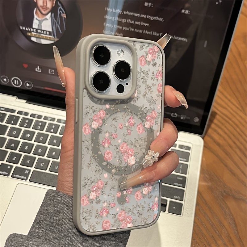핑크 타이니 로즈 클리어 마그네틱 폰 케이스 (아이폰  - Clear Shockproof Bumper Case 리뷰 및 가격