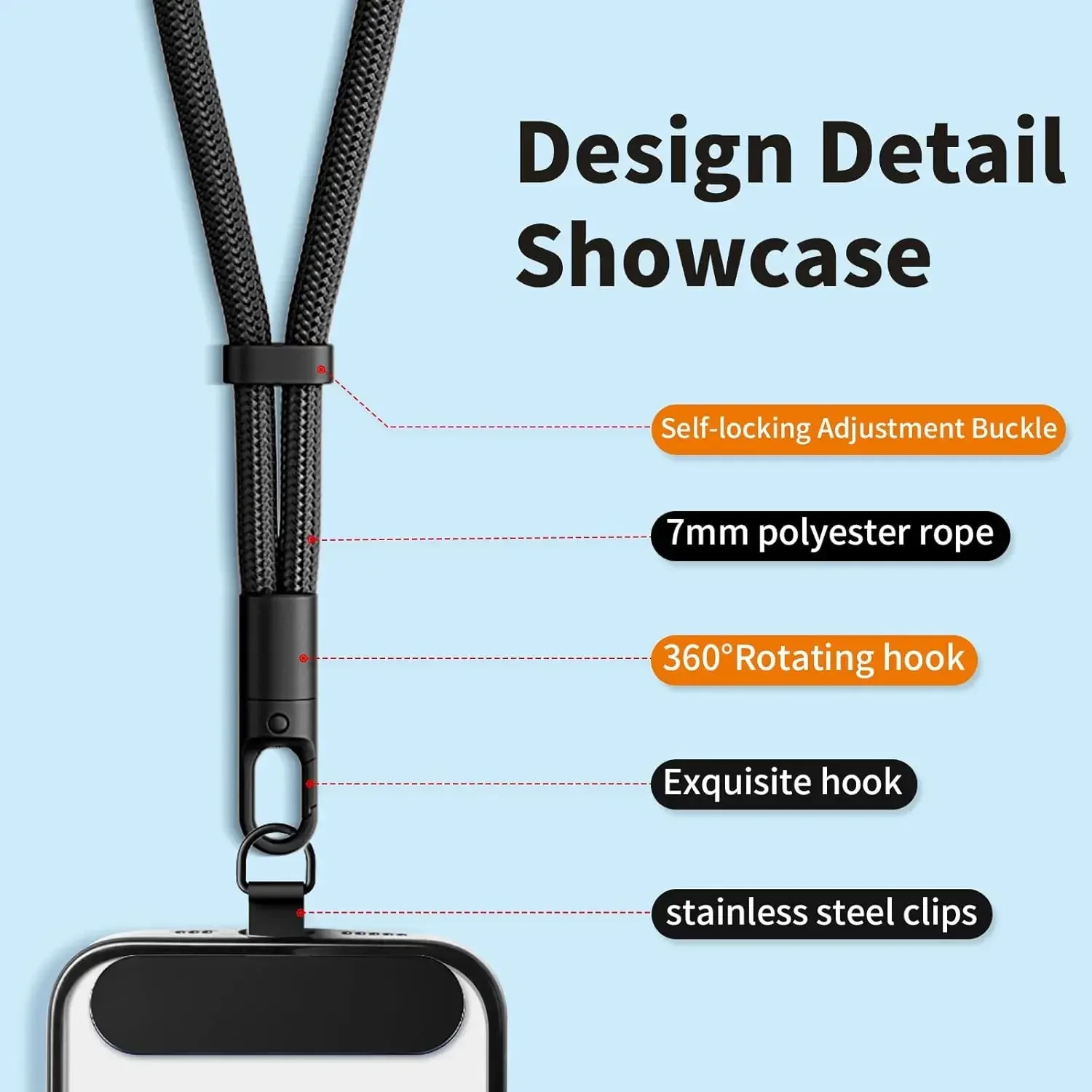 클립이 달린 범용 휴대폰 스트랩, 낙하 방지 기능 강화 - Crossbody Lanyard Neck Strap Case 리뷰 및 가격